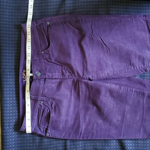 Loft eggplant corduroy curvy boot jeans size 27/4 - Picture 8 of 11